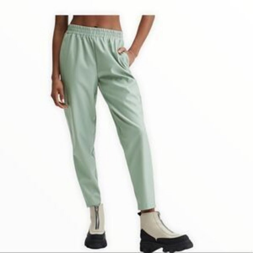 New Mint Green Zippered Hem Track Pants